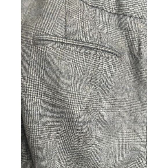 TALBOTS Wool PANTS 14 Petite 14P Plaid Gray Straight Career Work Italy Office - Picture 5 of 8